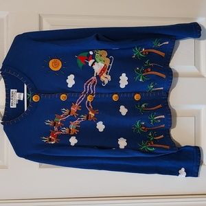 Size L, Tropical Beach Santa and Reindeer